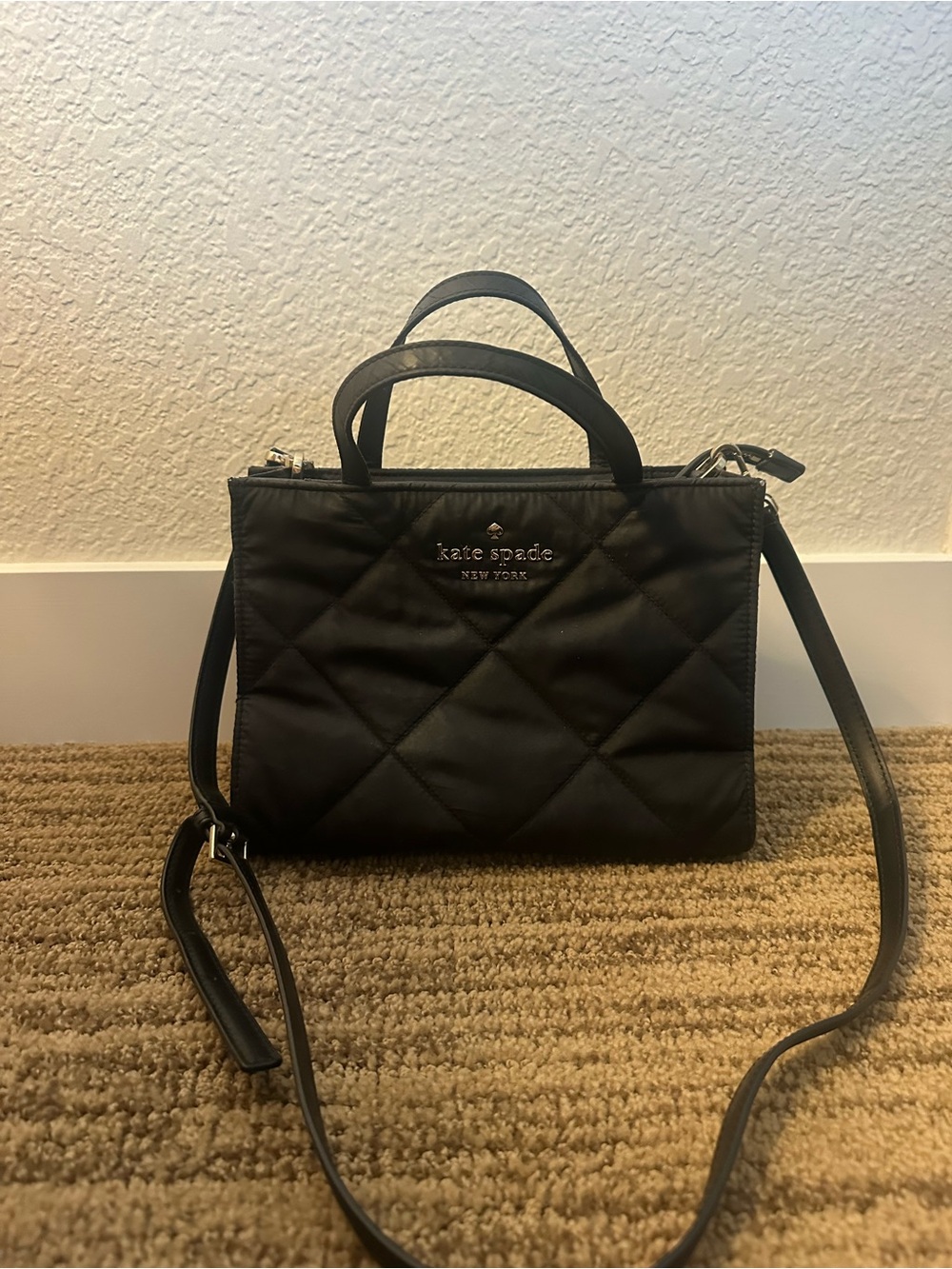 kate spade black quilted bag
